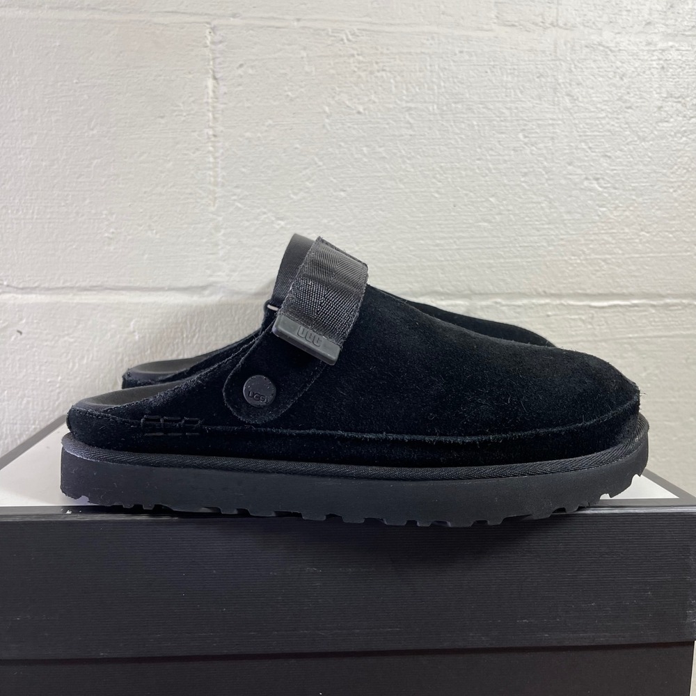 UGG Goldenstar 1138252 Black Suede Clogs Mules Slip On Women's 10 US/8 UK